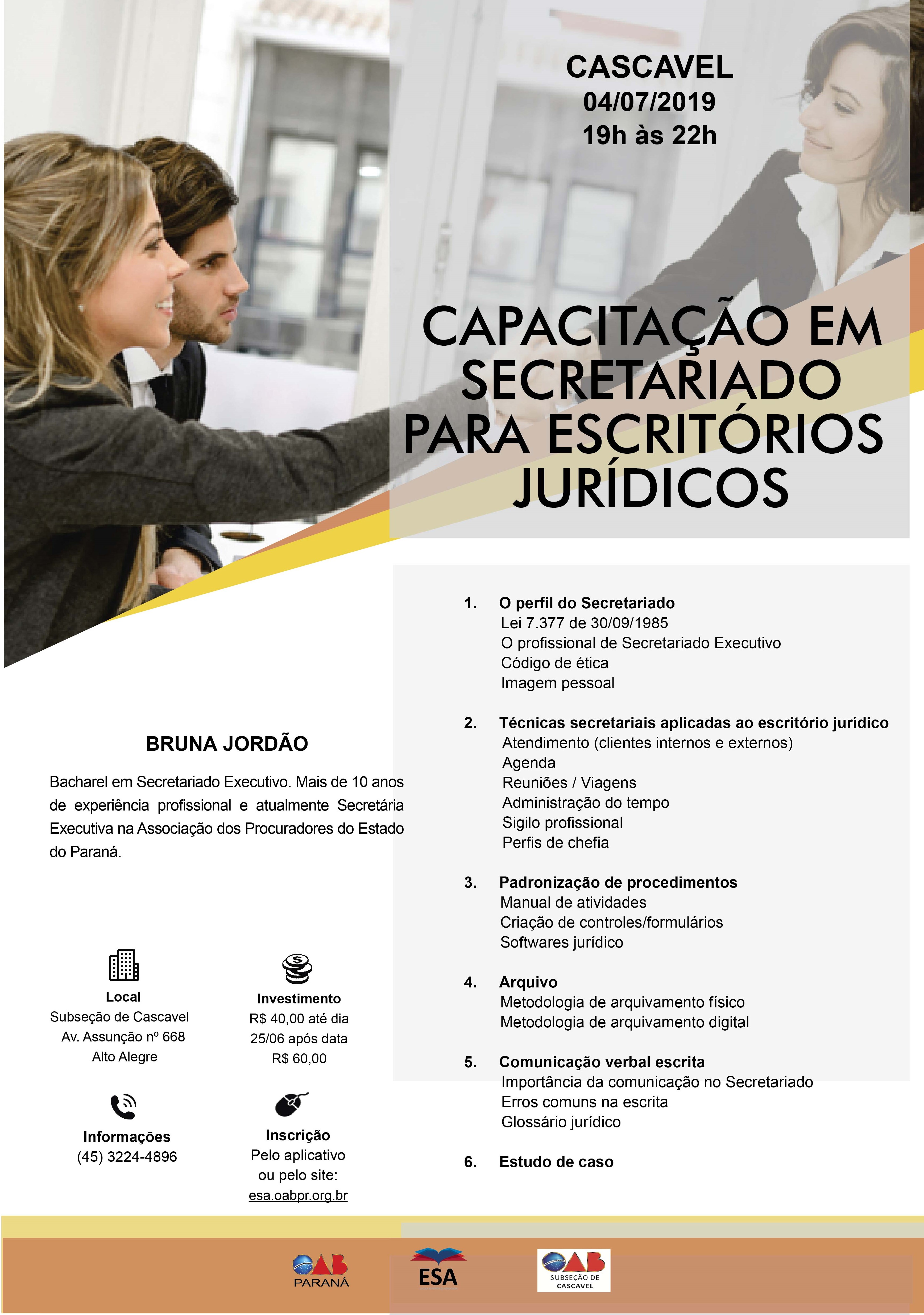 Capacitação em secretariado para escritórios jurídicos